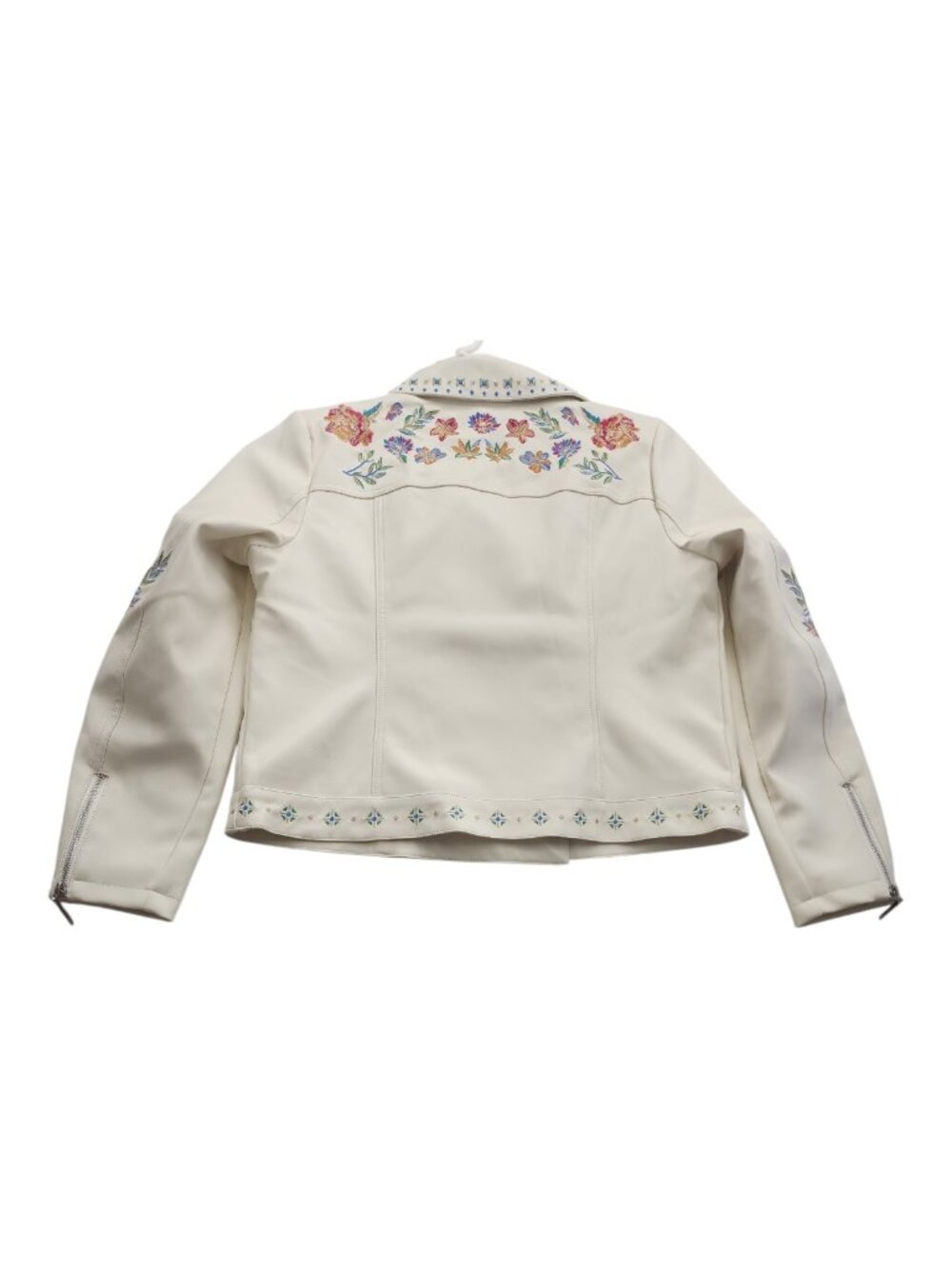 Coquette Embroidered Floral Jacket Peter Pan Collar Vintage - Picture 3 of 15